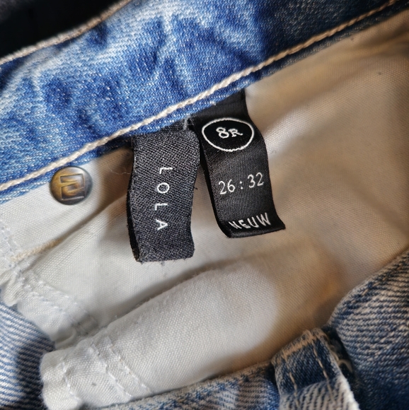 NEUW Distressed Blue Jeans Straight Leg High Waisted - Picture 6 of 7